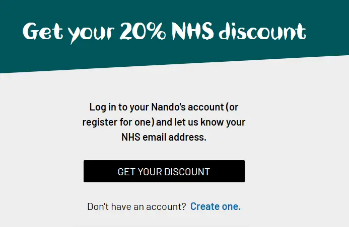 Nando's NHS Discount 