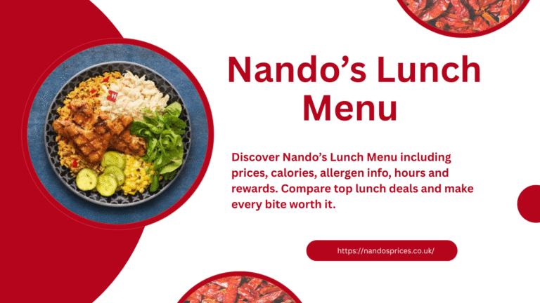 Nando's Lunch menu