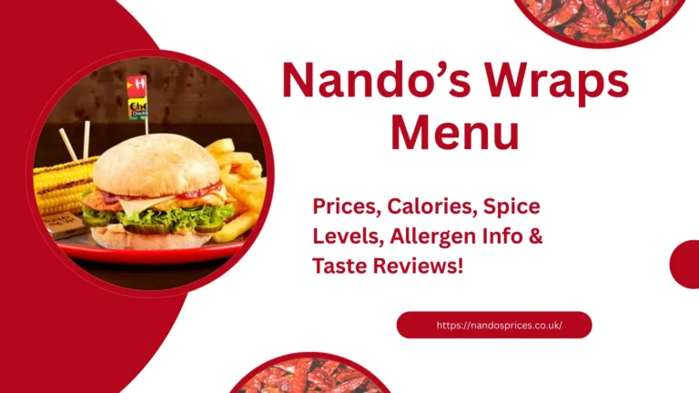 Nando's Wraps menu