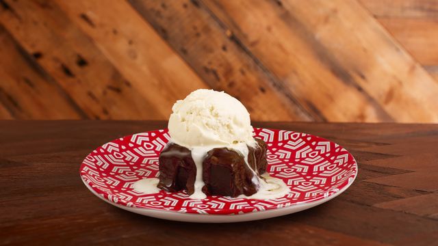 Warm Chocolate Orange Brownie, festive special menu item